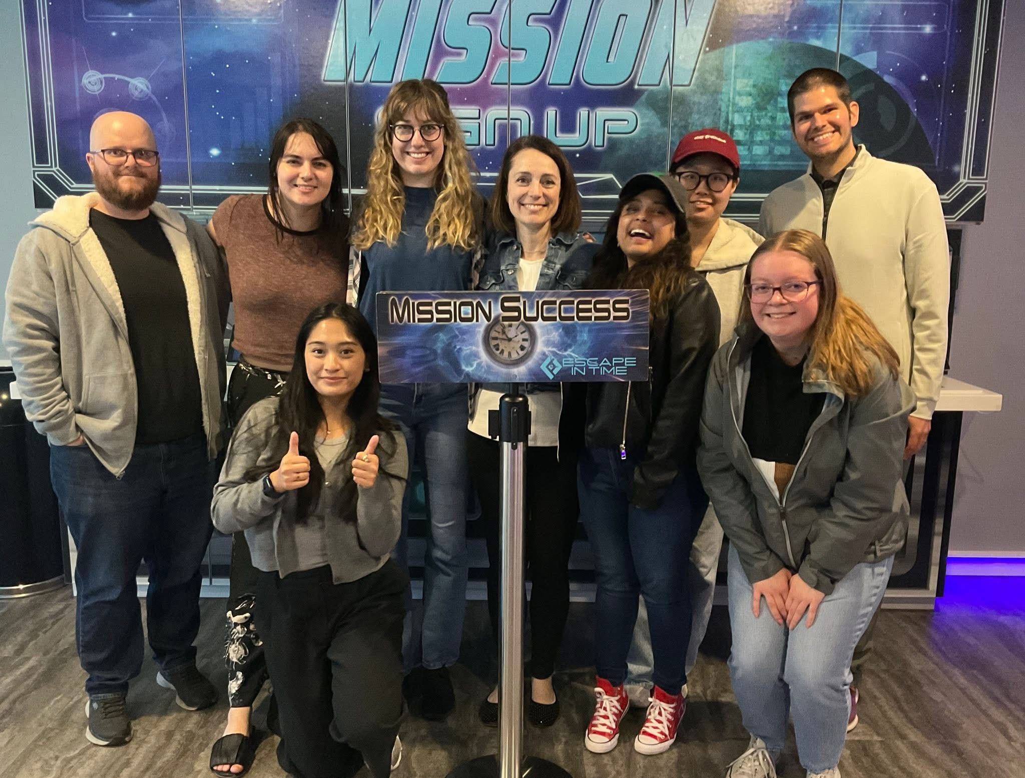 The Churpek lab team is celebrating a win at a local Escape Room as a team building exercise.