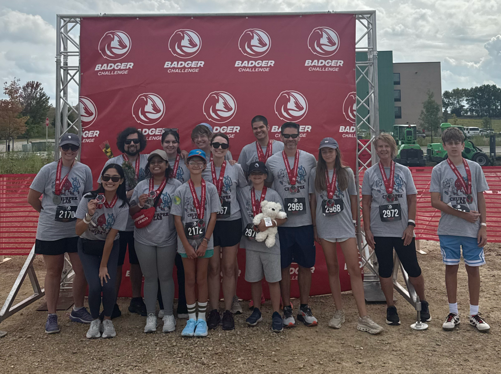 Badger Challenge 2025 post-race group picture of the Churpek lab.