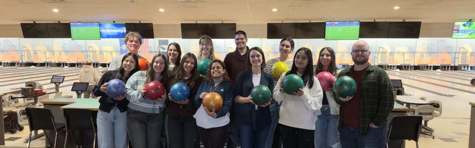 Spring 2026 lab get together at bowling alley.